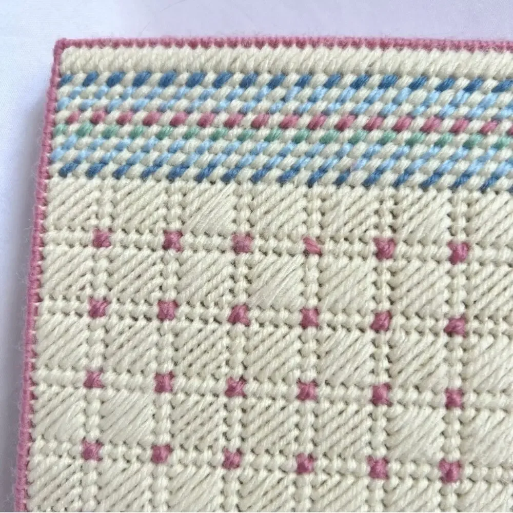 NEEDLEPOINT Vintage 26pc Placemats Coasters & Napkin Rings Set Table Setting